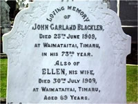 John Blackler's grave